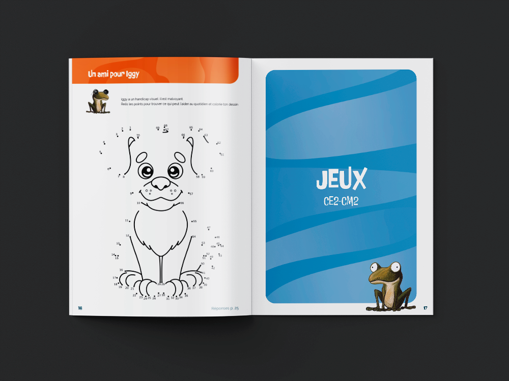 Mise en page intérieur cahier de l'élève APF France Handicap