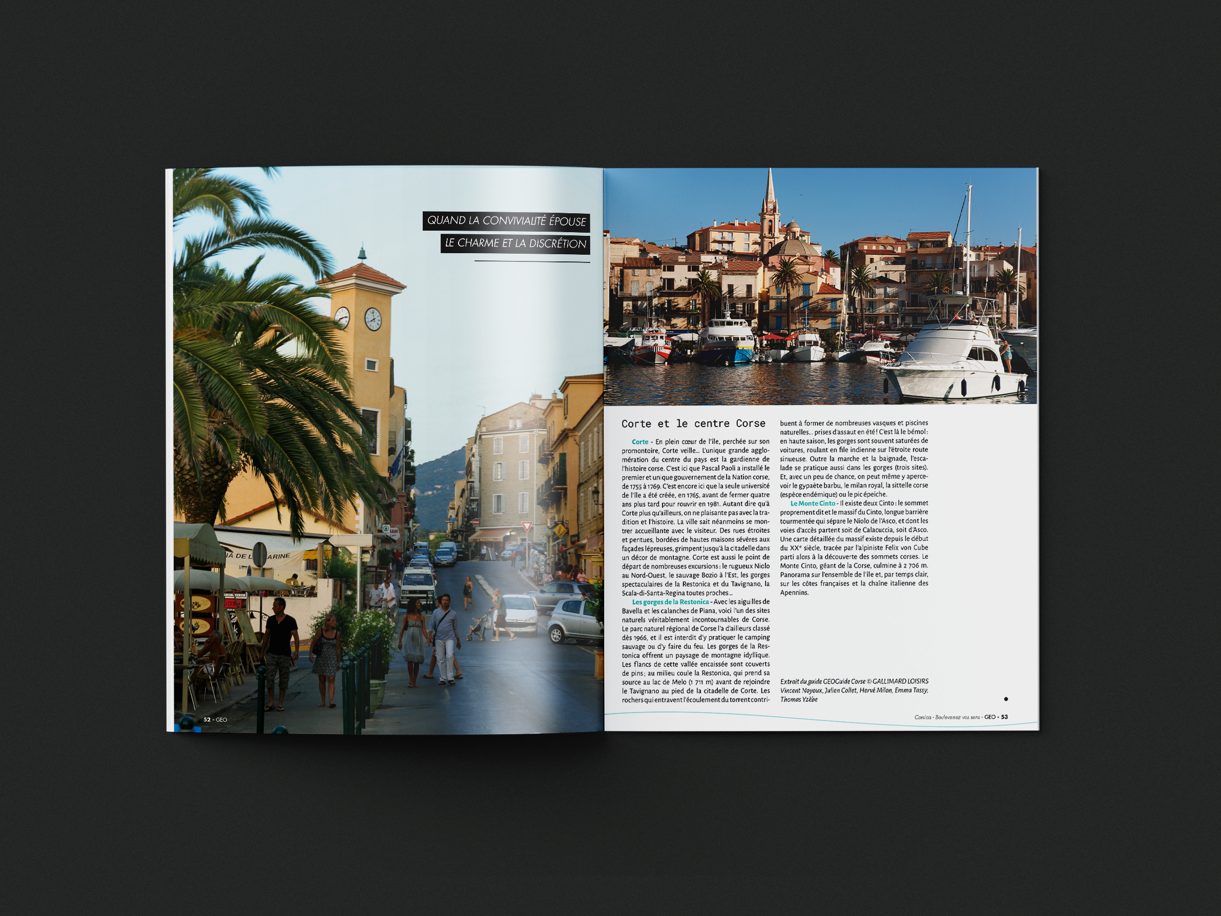 Mise en page intérieur édition spéciale GEO Corsica