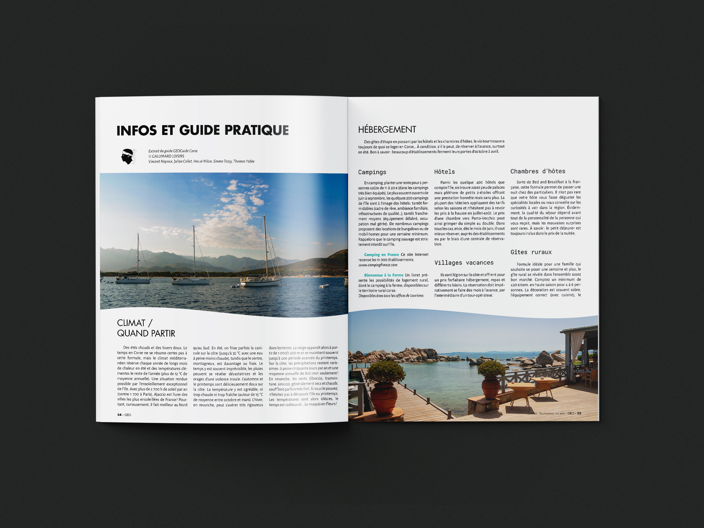 Mise en page intérieur édition spéciale GEO Corsica