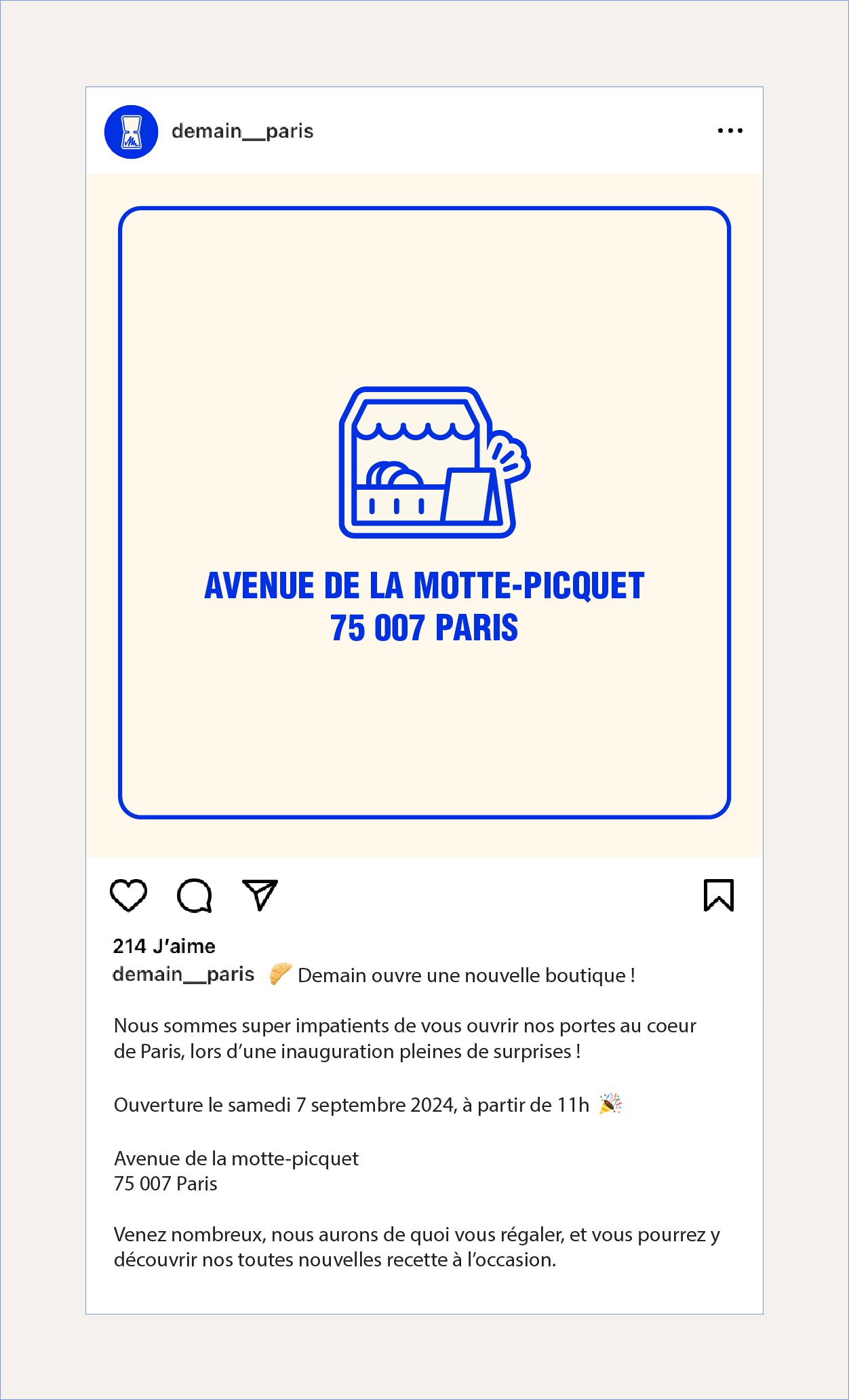 Post instagram DEMAIN