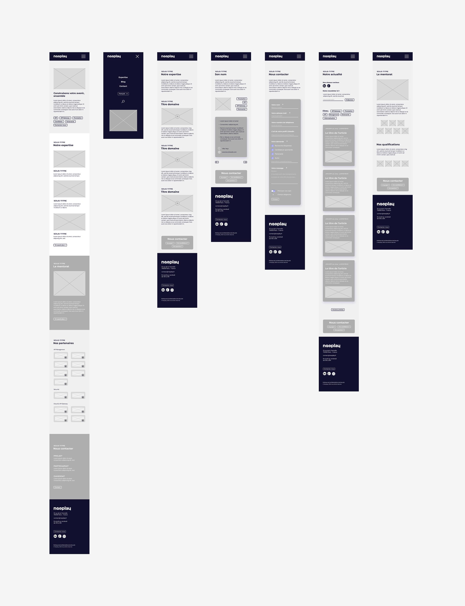 Wireframe figma mobile naoplay